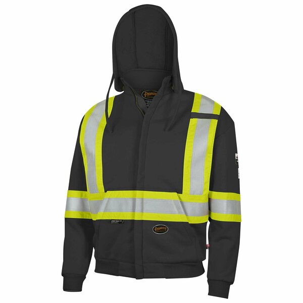 Pioneer Safety Hoodie, Hi-Vis, Black, Cotton, M V2570470U-M